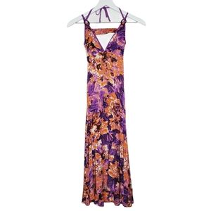 Just Cavalli Floral Print Open Back Dress